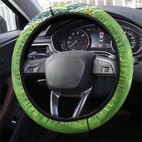 Cook Islands Language Week Steering Wheel Cover Tatau Pattern and Rarotongan Alphabet LT03 - Polynesian Pride