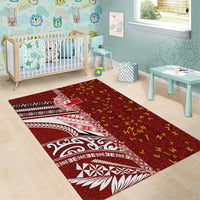 Tonga Language Week Area Rug Ngatu Pattern and Tongan Alphabet - Polynesian Pride