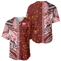 Tonga Language Week Baseball Jersey Ngatu Pattern and Tongan Alphabet - Polynesian Pride