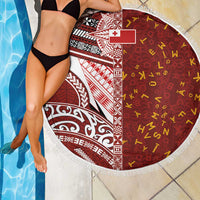 Tonga Language Week Beach Blanket Ngatu Pattern and Tongan Alphabet LT03 - Polynesian Pride