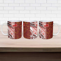 Tonga Language Week Ceramic Mug Ngatu Pattern and Tongan Alphabet LT03 - Polynesian Pride
