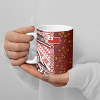 Tonga Language Week Ceramic Mug Ngatu Pattern and Tongan Alphabet LT03 - Polynesian Pride