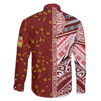 Tonga Language Week Family Matching Short Sleeve Bodycon Dress and Hawaiian Shirt Ngatu Pattern and Tongan Alphabet LT03 - Polynesian Pride