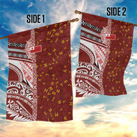 Tonga Language Week Garden Flag Ngatu Pattern and Tongan Alphabet - Polynesian Pride