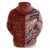 Tonga Language Week Hoodie Ngatu Pattern and Tongan Alphabet - Polynesian Pride