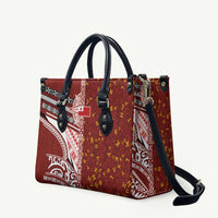 Tonga Language Week Leather Bag Ngatu Pattern and Tongan Alphabet - Polynesian Pride