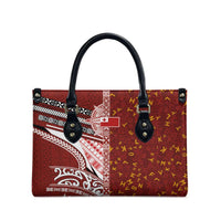 Tonga Language Week Leather Bag Ngatu Pattern and Tongan Alphabet - Polynesian Pride