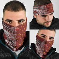 Tonga Language Week Neck Gaiter Ngatu Pattern and Tongan Alphabet - Polynesian Pride