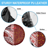 Tonga Language Week Spare Tire Cover Ngatu Pattern and Tongan Alphabet - Polynesian Pride