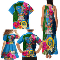 Personalised Malampa Fiji Day Family Matching Tank Maxi Dress and Hawaiian Shirt Tropical Plants Mix Polynesian and Tapa Pattern LT03 - Polynesian Pride