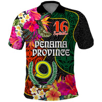 Penama Day Polo Shirt Proud To Be A Ni-Van Beauty Pacific Flower LT03 Black - Polynesian Pride