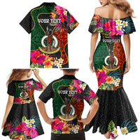 Personalised Penama Day Family Matching Mermaid Dress and Hawaiian Shirt Proud To Be A Ni-Van Beauty Pacific Flower LT03 - Polynesian Pride