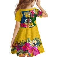 Malampa Day Family Matching Off Shoulder Short Dress and Hawaiian Shirt Proud To Be A Ni-Van Beauty Pacific Flower LT03 - Polynesian Pride