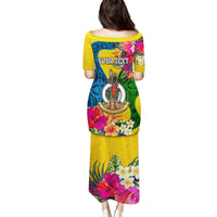 Personalised Malampa Day Family Matching Puletasi Dress and Hawaiian Shirt Proud To Be A Ni-Van Beauty Pacific Flower LT03 - Polynesian Pride