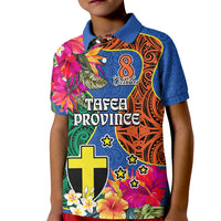 Personalised Tafea Day Kid Polo Shirt Proud To Be A Ni-Van Beauty Pacific Flower LT03 Kid Blue - Polynesian Pride