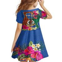 Personalised Tafea Day Kid Short Sleeve Dress Proud To Be A Ni-Van Beauty Pacific Flower LT03 - Polynesian Pride