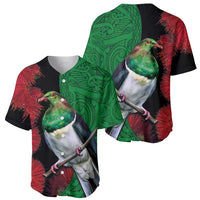 New Zealand Kereru And Pohutukawa Baseball Jersey Maori Tribal Tattoo