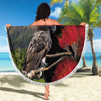 New Zealand Kea And Pohutukawa Beach Blanket With The Mountain Landscape LT03 - Polynesian Pride