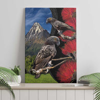 New Zealand Kea And Pohutukawa Canvas Wall Art With The Mountain Landscape LT03 - Polynesian Pride
