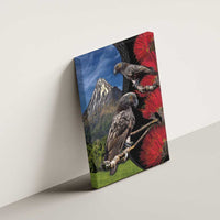 New Zealand Kea And Pohutukawa Canvas Wall Art With The Mountain Landscape LT03 - Polynesian Pride