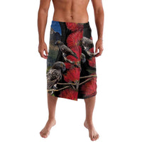 New Zealand Kea And Pohutukawa Lavalava With The Mountain Landscape LT03 Black - Polynesian Pride