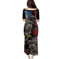 New Zealand Kea And Pohutukawa Puletasi With The Mountain Landscape LT03 - Polynesian Pride