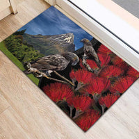 New Zealand Kea And Pohutukawa Rubber Doormat With The Mountain Landscape LT03 - Polynesian Pride