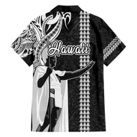 Hawaii Lanai Island Family Matching Long Sleeve Bodycon Dress and Hawaiian Shirt Hawaiian King and Kakau Symbols Abstract Shoulder Tattoo LT03 - Polynesian Pride
