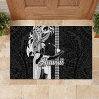 Hawaii Lanai Island Rubber Doormat Hawaiian King and Kakau Symbols Abstract Shoulder Tattoo LT03 - Polynesian Pride