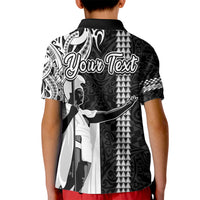 Custom Hawaii Lanai Island Kid Polo Shirt Hawaiian King and Kakau Symbols Abstract Shoulder Tattoo LT03 - Polynesian Pride