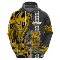 Hawaii Molokai Island Hoodie Hawaiian Warrior and Kakau Symbols Abstract Tattoo LT03 - Polynesian Pride