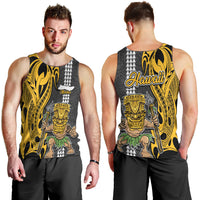 Hawaii Molokai Island Men Tank Top Hawaiian Warrior and Kakau Symbols Abstract Tattoo LT03 - Polynesian Pride