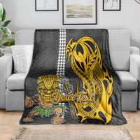 Custom Hawaii Molokai Island Blanket Hawaiian Warrior and Kakau Symbols Abstract Tattoo LT03 - Polynesian Pride