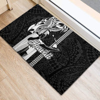 Hawaii Molokai Island Rubber Doormat Hawaiian King and Kakau Symbols Abstract Shoulder Tattoo LT03 - Polynesian Pride