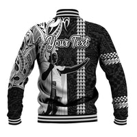Custom Hawaii Molokai Island Baseball Jacket Hawaiian King and Kakau Symbols Abstract Shoulder Tattoo LT03 - Polynesian Pride