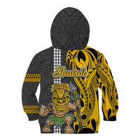 Hawaii Niihau Island Kid Hoodie Hawaiian Warrior and Kakau Symbols Abstract Tattoo LT03 - Polynesian Pride