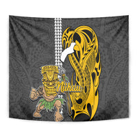 Hawaii Niihau Island Tapestry Hawaiian Warrior and Kakau Symbols Abstract Tattoo LT03 - Polynesian Pride