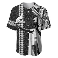 Hawaii Niihau Island Baseball Jersey Hawaiian King and Kakau Symbols Abstract Shoulder Tattoo LT03 Black - Polynesian Pride