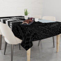 Custom Hawaii Oahu Island Tablecloth Hawaiian King and Kakau Symbols Abstract Shoulder Tattoo LT03 - Polynesian Pride