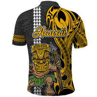 Hawaii Kahoolawe Island Polo Shirt Hawaiian Warrior and Kakau Symbols Abstract Tattoo LT03 - Polynesian Pride