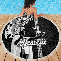 Hawaii Kahoolawe Island Beach Blanket Hawaiian King and Kakau Symbols Abstract Shoulder Tattoo LT03 - Wonder Print Shop