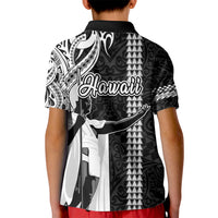 Hawaii Kahoolawe Island Kid Polo Shirt Hawaiian King and Kakau Symbols Abstract Shoulder Tattoo LT03 - Polynesian Pride