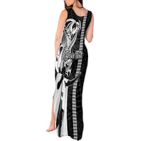 Custom Hawaii Kahoolawe Island Tank Maxi Dress Hawaiian King and Kakau Symbols Abstract Shoulder Tattoo LT03 - Polynesian Pride