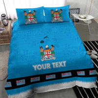 Fiji Merry Christmas Bedding Set Santa Suit Style With Tapa Tribal Pattern