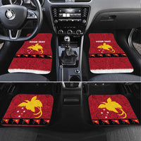 Papua New Guinea Merry Christmas Car Mats Santa Suit Style With Melanesian Pattern LT03 Set 4pcs Red - Polynesian Pride