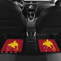 Papua New Guinea Merry Christmas Car Mats Santa Suit Style With Melanesian Pattern LT03 Set 2pcs - Back Red - Polynesian Pride