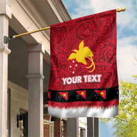 Papua New Guinea Merry Christmas Garden Flag Santa Suit Style With Melanesian Pattern LT03 House Flag Red - Polynesian Pride