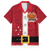 Papua New Guinea Merry Christmas Hawaiian Shirt Santa Suit Style With Melanesian Pattern LT03 Red - Polynesian Pride