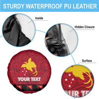 Papua New Guinea Merry Christmas Spare Tire Cover Santa Suit Style With Melanesian Pattern LT03 - Polynesian Pride
