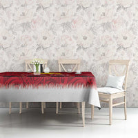 Papua New Guinea Merry Christmas Tablecloth Santa Suit Style With Melanesian Pattern LT03 - Polynesian Pride